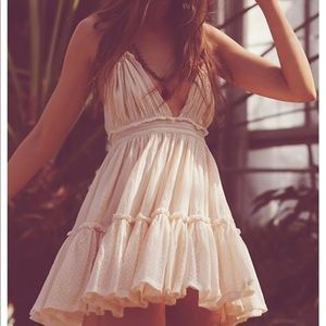 Free People 100 Degree Cream Tiered Dress